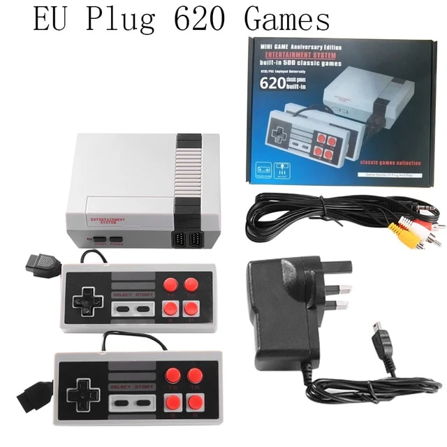 ALLOYSEED Mini 8 bits incorporado 500/620 Juegos clásicos Retro Handheld Game Player Puerto AV TV Consola de juegos Consola de videojuegos para niños