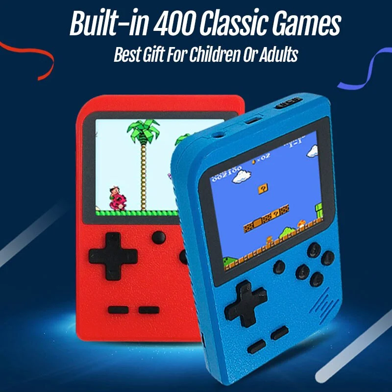 2019 Nueva consola de juegos portátil 400 juegos clásicos incorporados Mini reproductor portátil de bolsillo de 8 bits Consola de videojuegos retro
