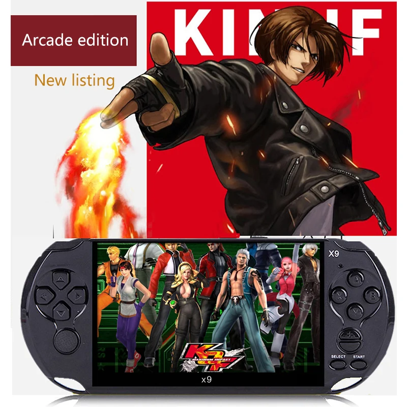 48GB 128Bit Handheld Game Console Consola de videojuegos MP4 de 5.1 pulgadas Juego integrado 9450 para arcade / gba / gbc / snes / fc / smd kid gift
