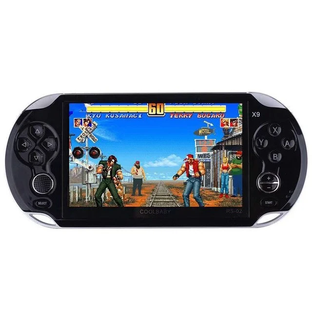 48GB 128Bit Handheld Game Console Consola de videojuegos MP4 de 5.1 pulgadas Juego integrado 9450 para arcade / gba / gbc / snes / fc / smd kid gift