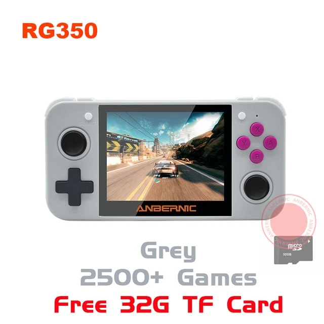consola de juegos ANBERNIC Nuevo Juego retro RG350 de videojuegos portátil Mini 64 bits 3.5 pulgadas de pantalla IPS + 16G 32G TF jugador del juego RG 350 PS1