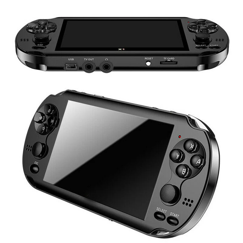 32/64/128 Bit 5 "7" LCD X9 plus Doble balancín 16G Consola de juegos retro portátil Video MP5 Tarjeta TF para juegos GBA / NES 10000