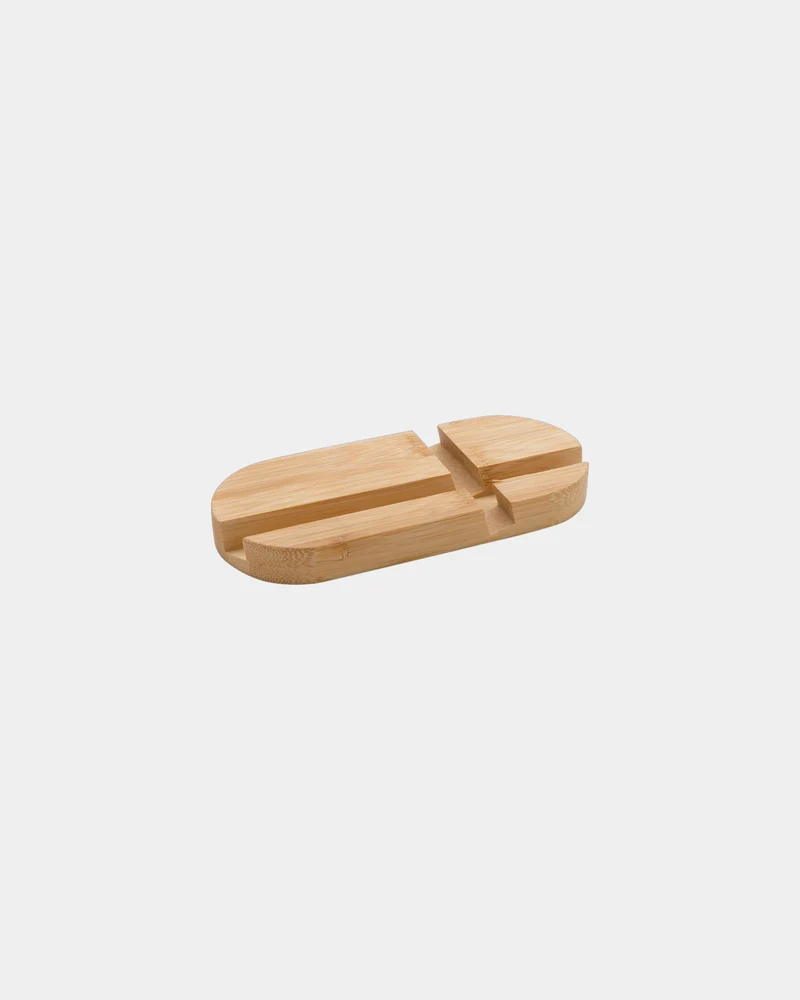 Soporte de bambú para tablet y móvil para personalizar