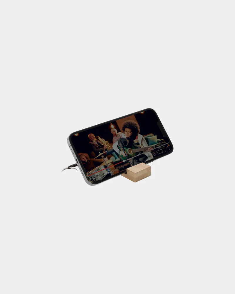 Llavero soporte móvil bambú FSC para personalizar