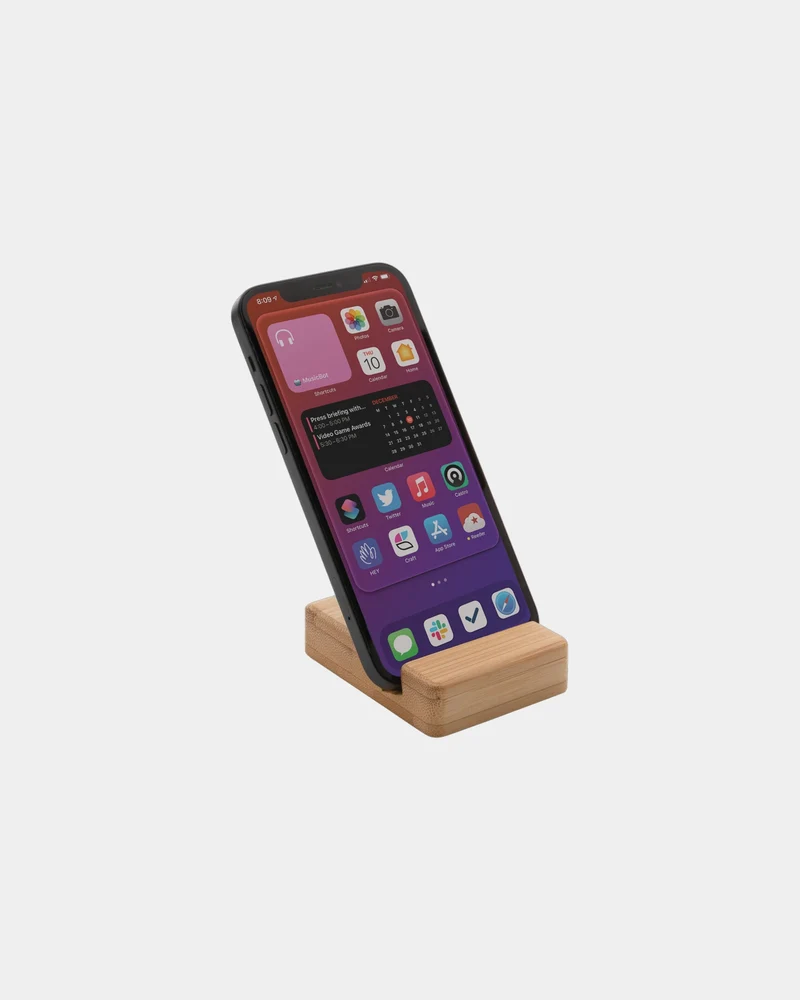 Soporte de móvil de bambú para personalizar