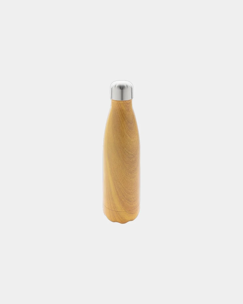 Botella térmica acero efecto madera para personalizar