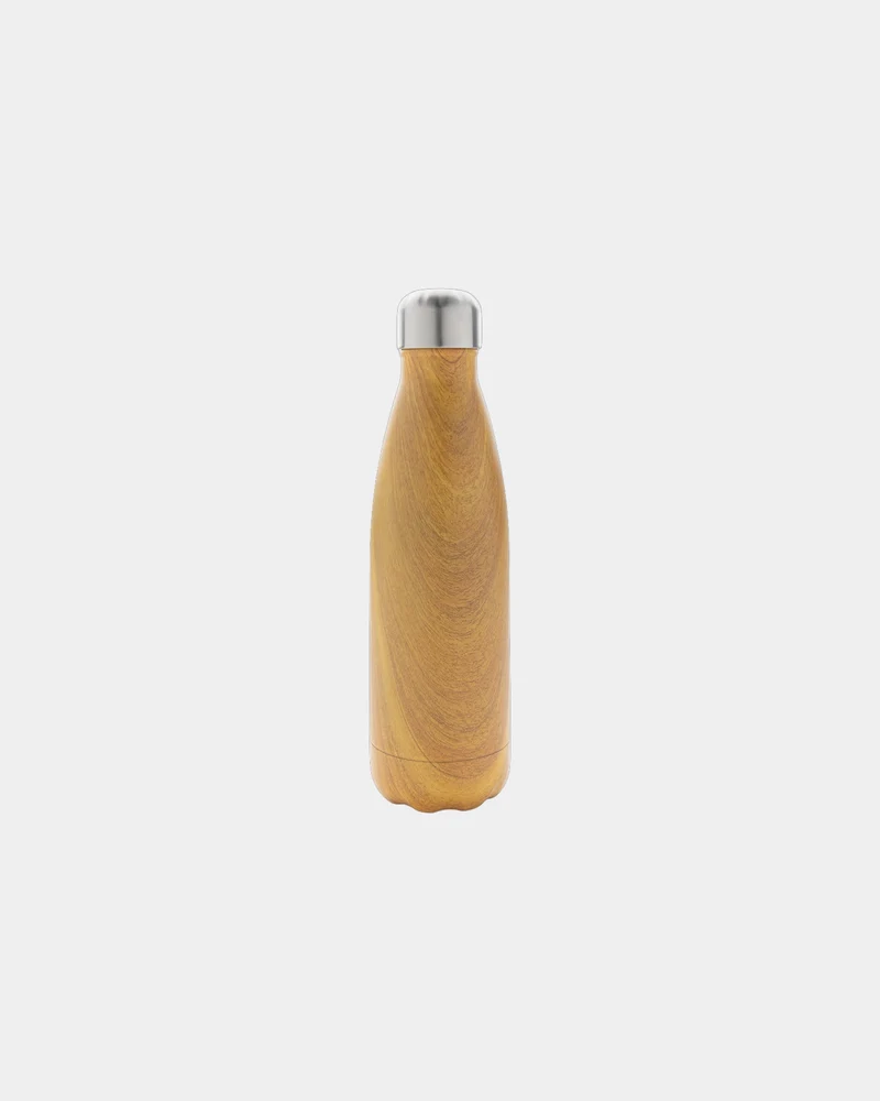 Botella térmica acero efecto madera para personalizar
