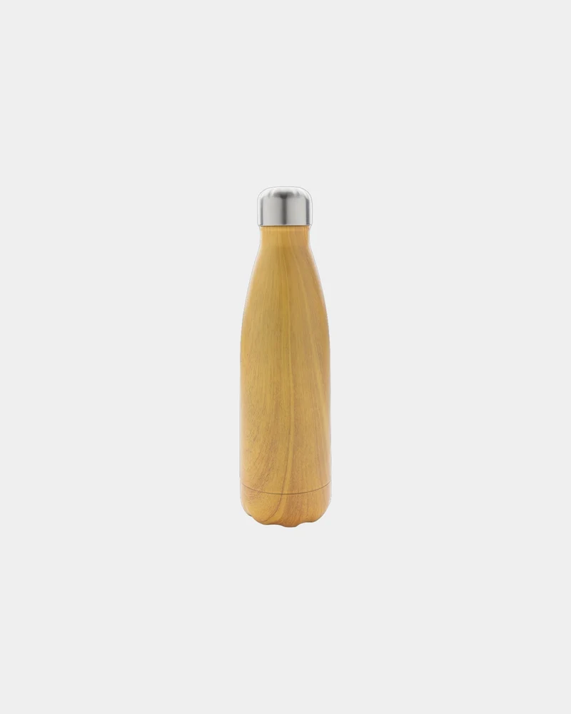 Botella térmica acero efecto madera para personalizar