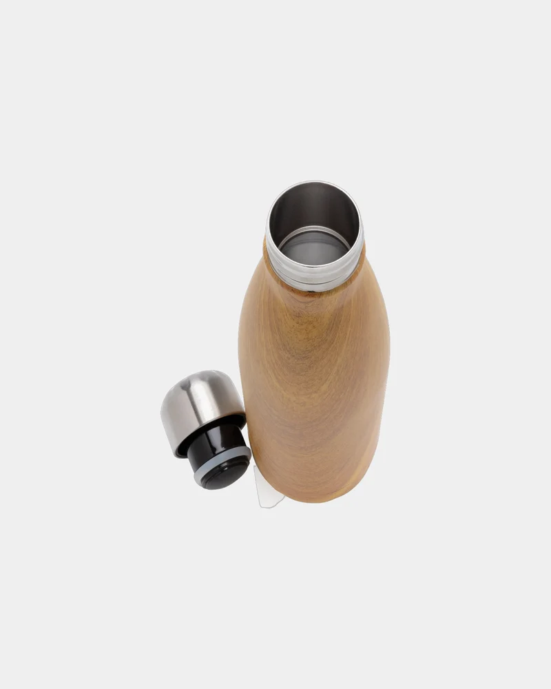 Botella térmica acero efecto madera para personalizar