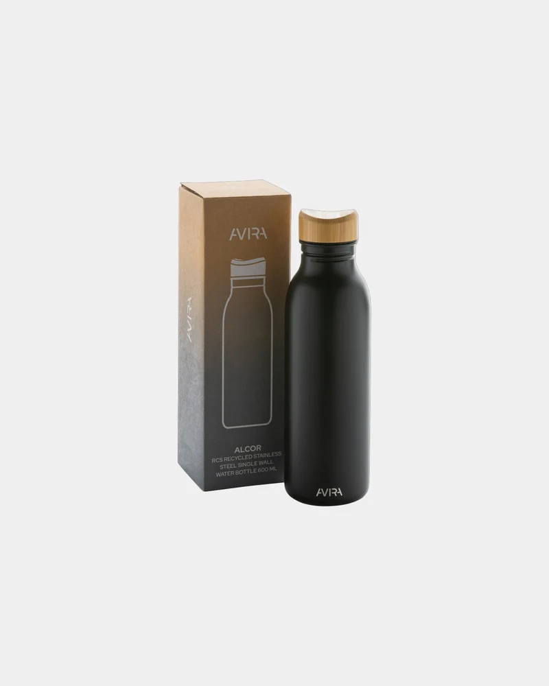 Botella acero reciclado 600ml Alcor para personalizar