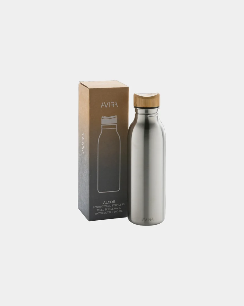 Botella acero reciclado 600ml Alcor para personalizar