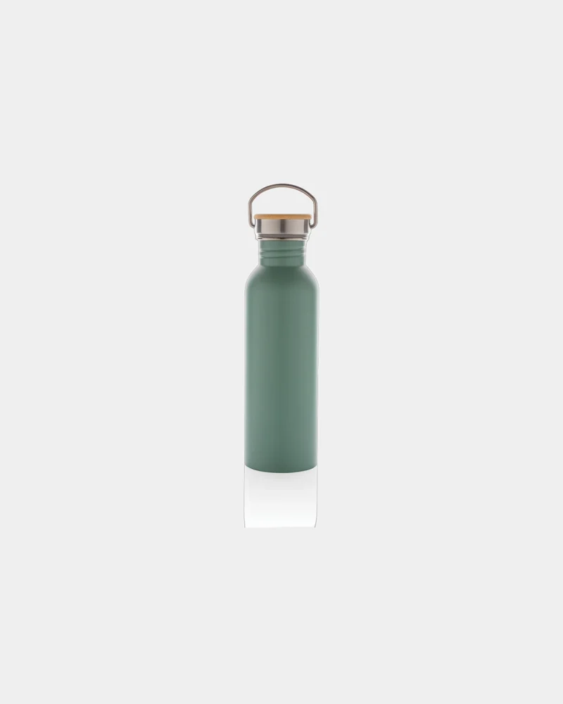 Botella acero inoxidable 710ml tapa bambú para personalizar