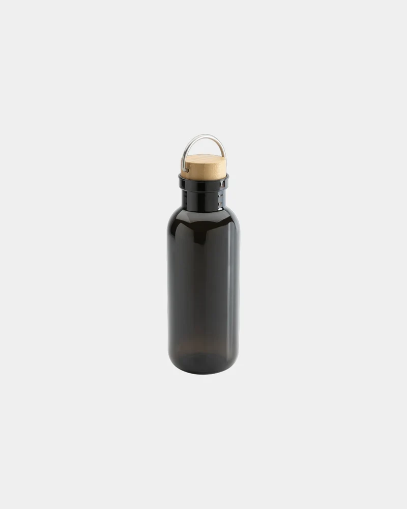 Botella reciclada RPET 680ml tapa de bambú para personalizar