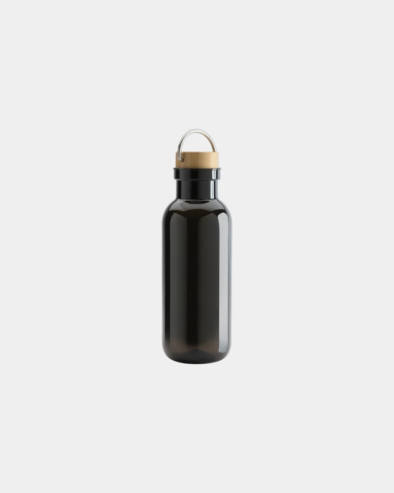 Botella reciclada RPET 680ml tapa de bambú para personalizar