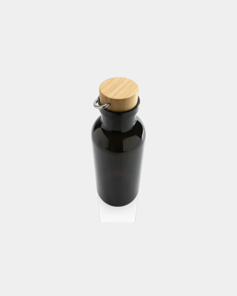 Botella reciclada RPET 680ml tapa de bambú para personalizar