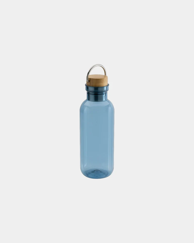 Botella reciclada RPET 680ml tapa de bambú para personalizar