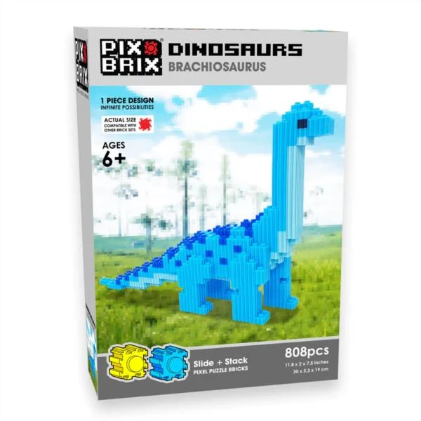 Bloques Pix Brix Dinosaurs Brachiosaurs 808 Piezas Pixel Art