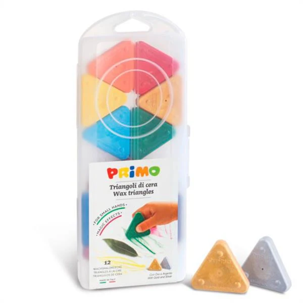 Maletín Ceras Triangulares - Incluye Color Plateado Y Dorado