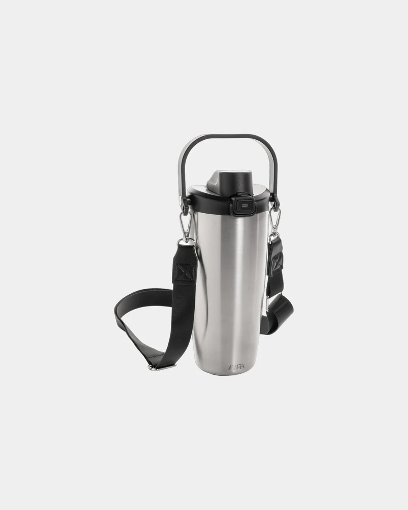 Botella acero reciclado 600ml con correa para personalizar