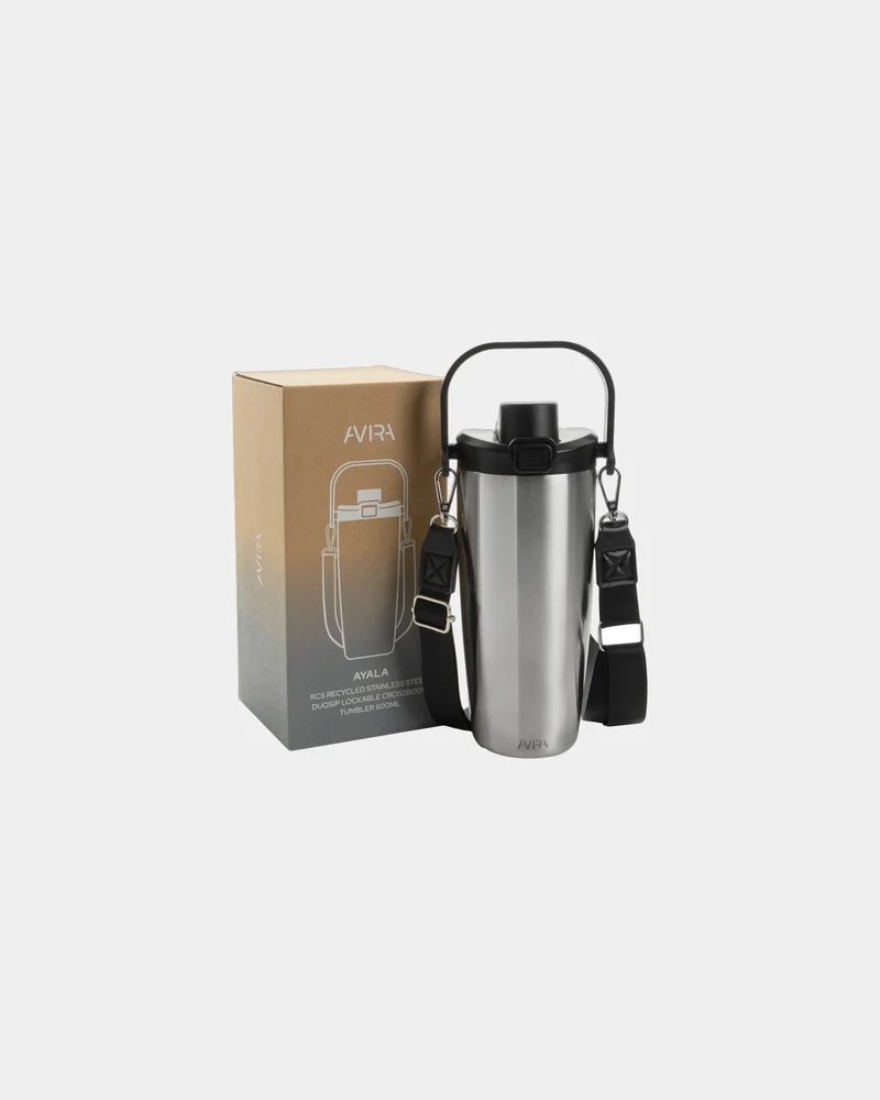 Botella acero reciclado 600ml con correa para personalizar