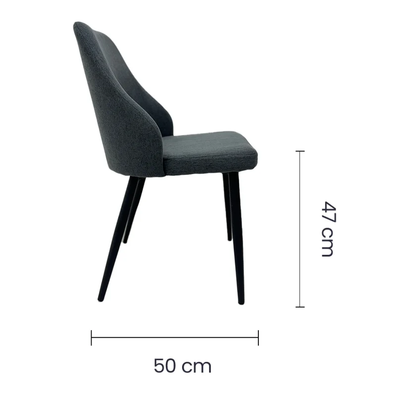 Tokoa Silla para Comedor Metal/Tela Lino (CS-683)