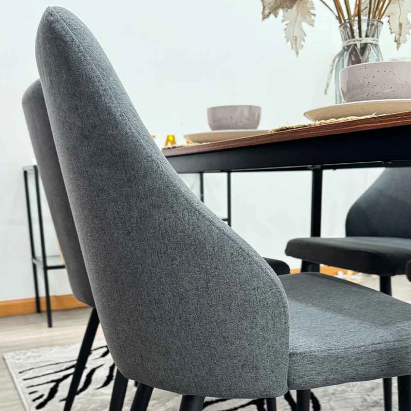 Tokoa Silla para Comedor Metal/Tela Lino (CS-683)