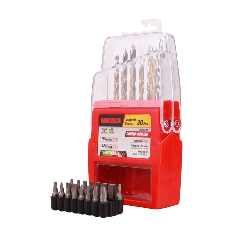 Mikels Kit de Brocas para Madera Metal y Concreto, 30 Piezas