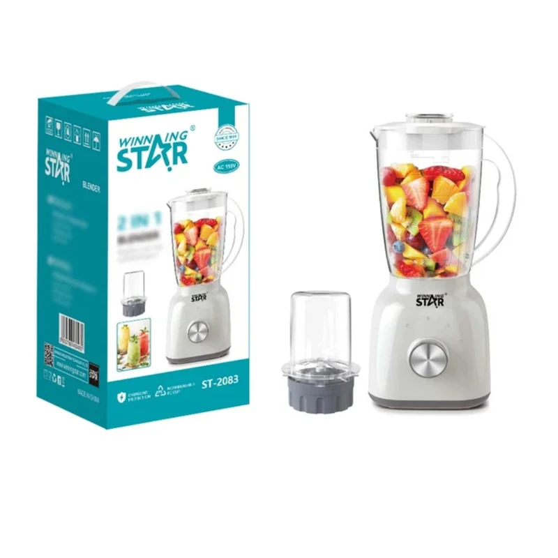 Winning Star Licuadora Jarra de Plástico 1.8 Litros 2 en 1, St-2083