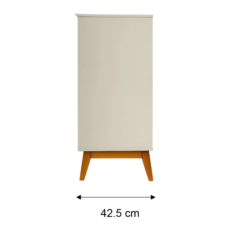 Tokoa Mesa Auxiliar con 3 Puertas 130cm Off White (48434)