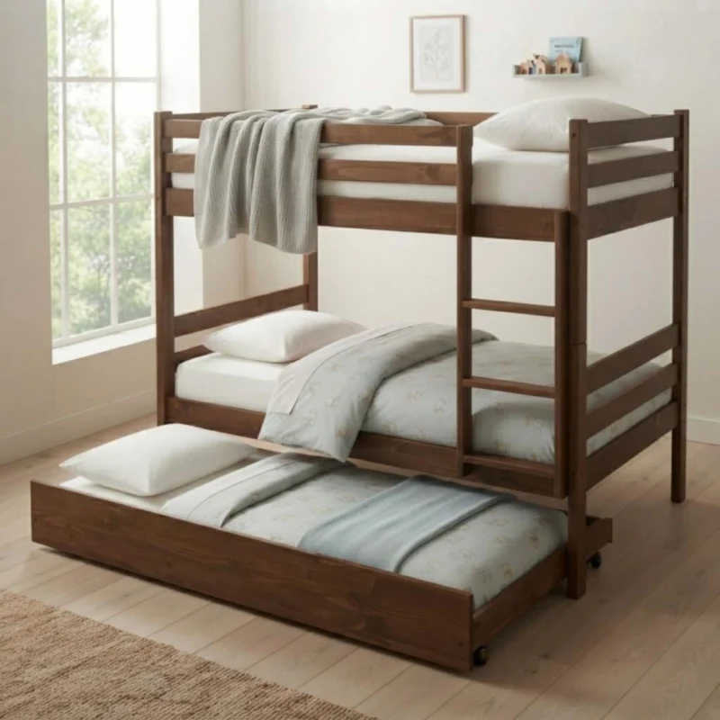 Tokoa Cama Auxiliar Individual de Madera Castaño (CA-1724)