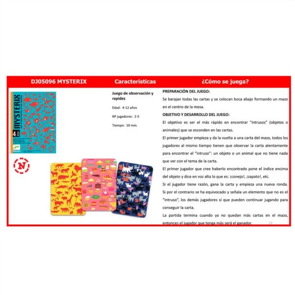Cartas Mysterax Djeco