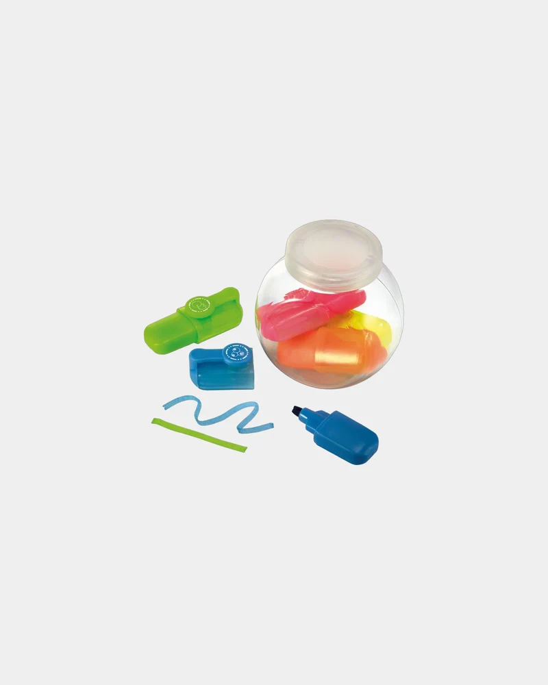 Set de 5 marcadores en bote PET para personalizar