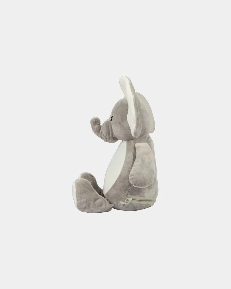 Peluche elefante con cremallera 46 cm para personalizar
