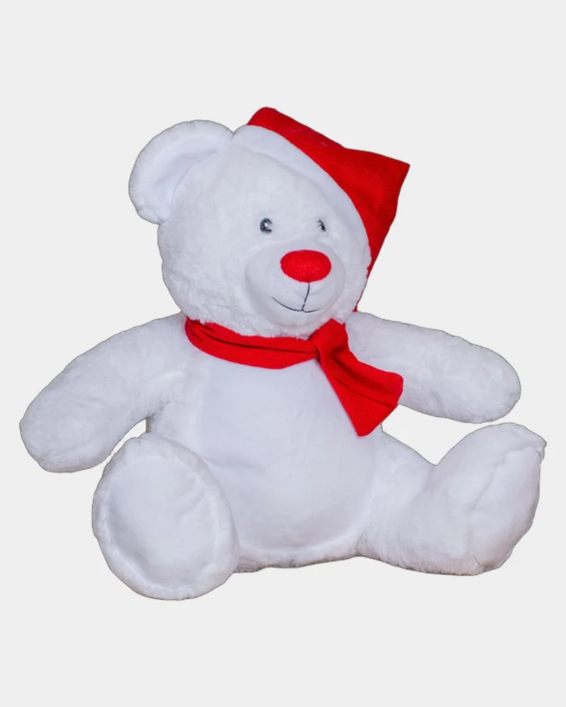 Peluche osito de Navidad con cremallera para personalizar