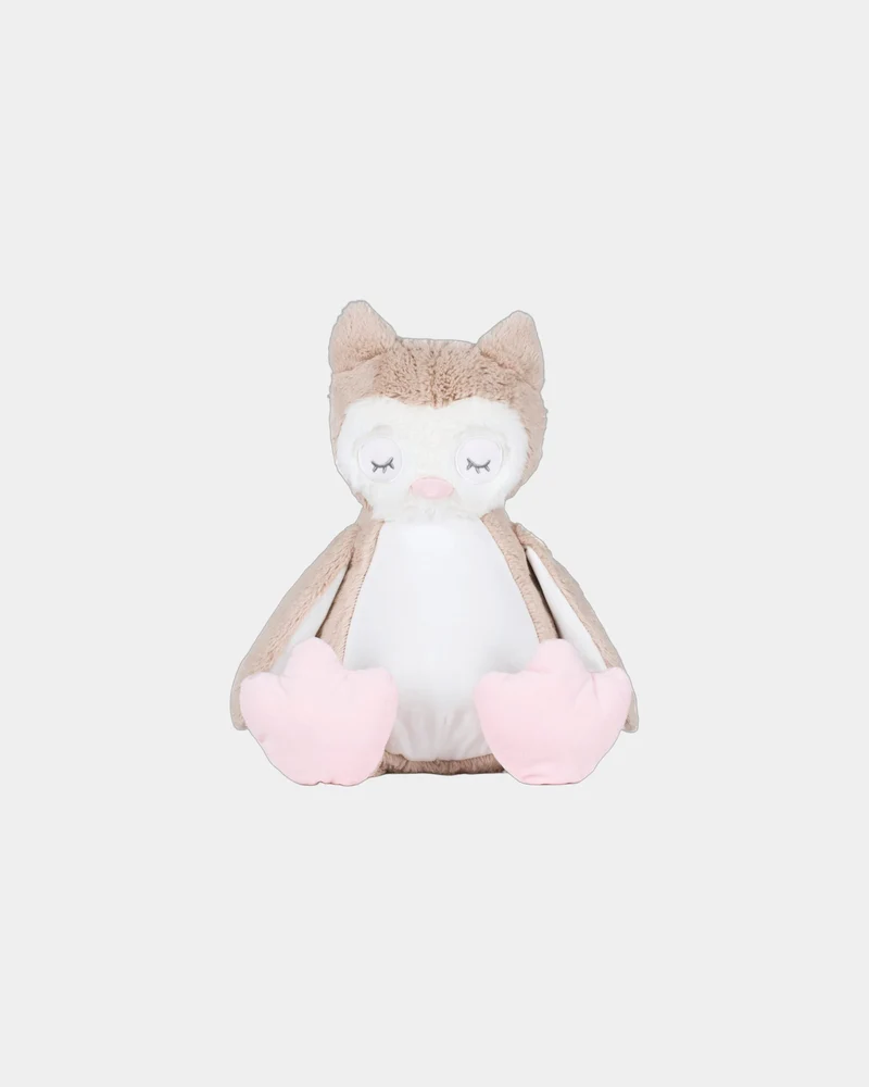 Peluche búho con cremallera para personalizar