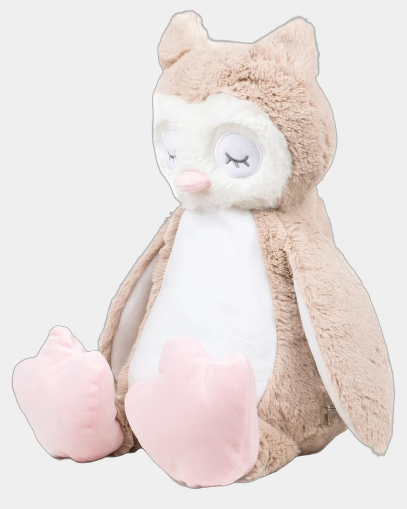 Peluche búho con cremallera para personalizar