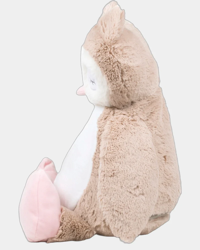 Peluche búho con cremallera para personalizar