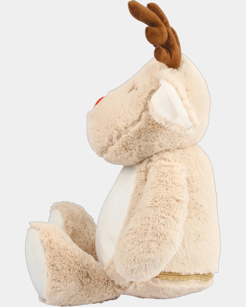 Peluche reno con cremallera 46 cm para personalizar