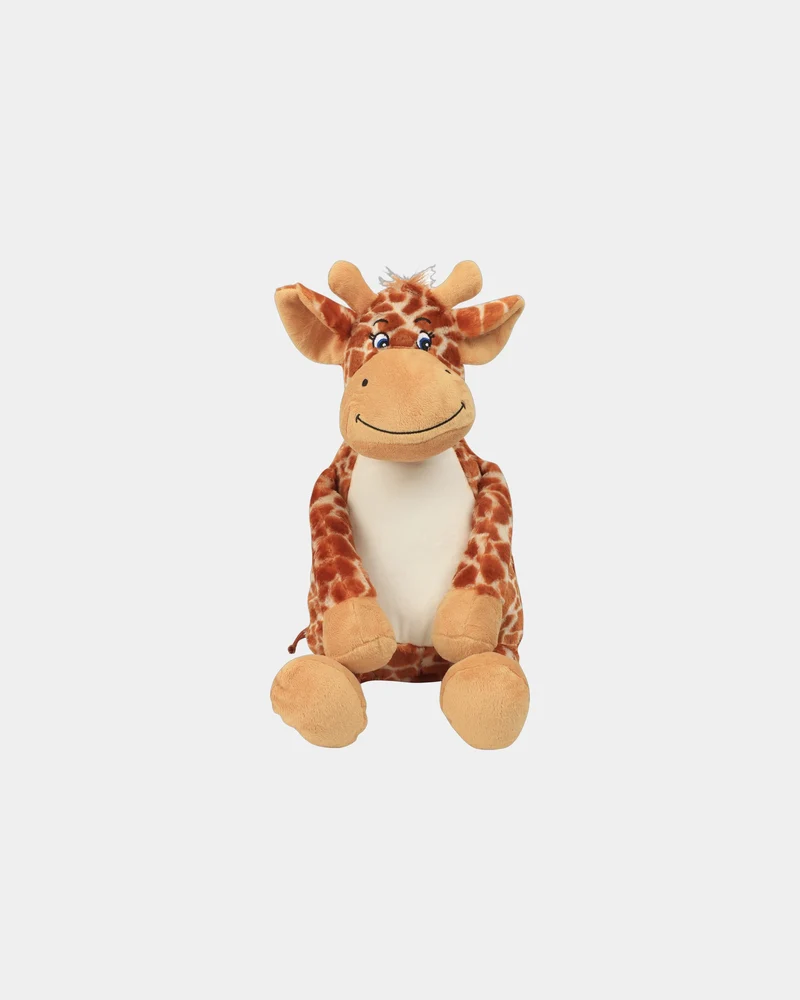 Peluche jirafa con cremallera para personalizar