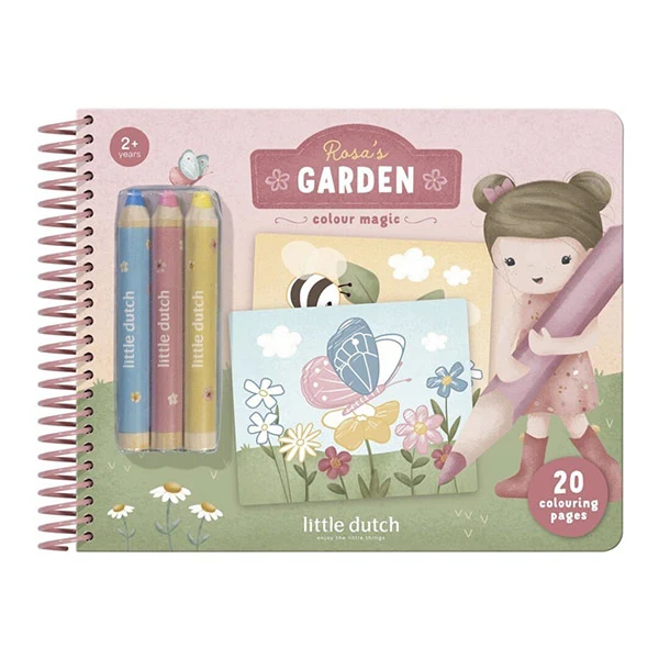 Libro Mágico Jardín De Rosa Con Lápices Little Dutch