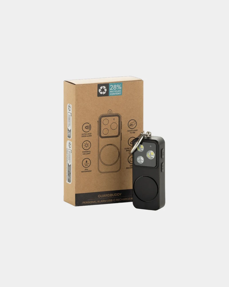 Llavero alarma reciclada 150dB GuardBuddy para personalizar