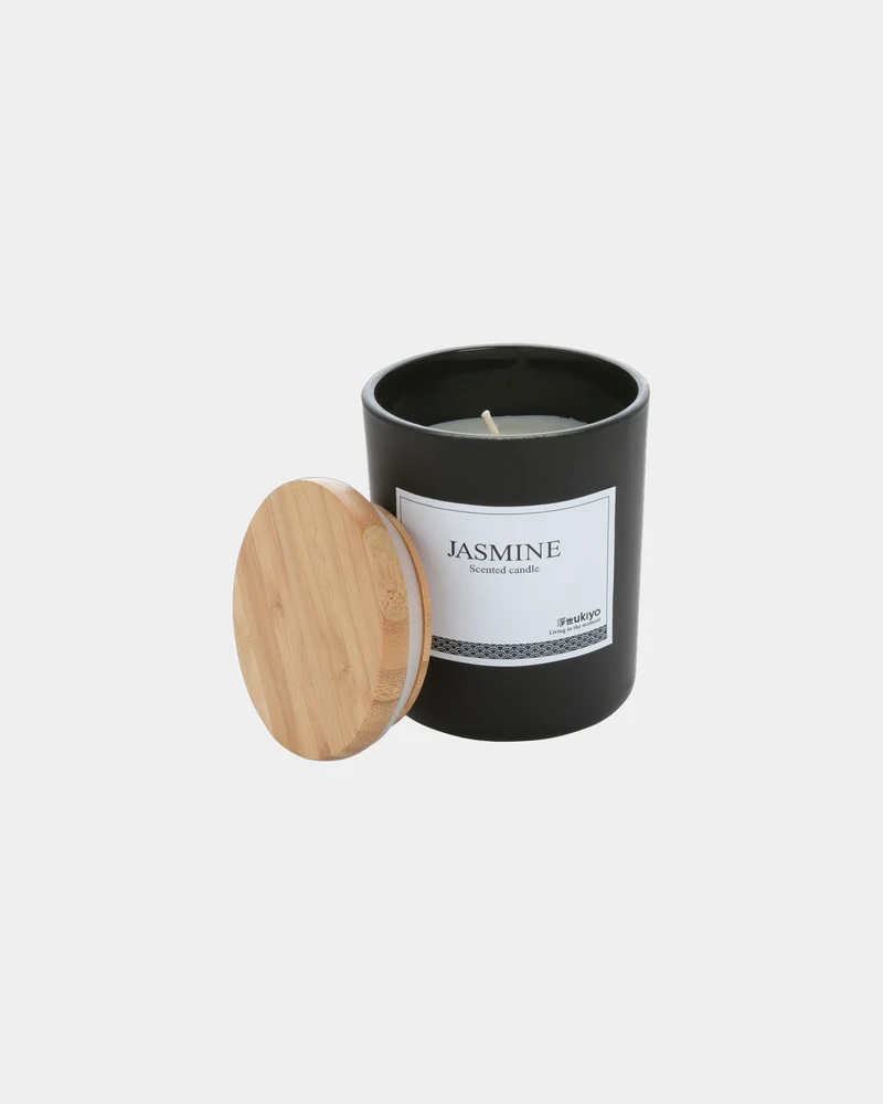 Vela perfumada tapa bambú jazmín para personalizar