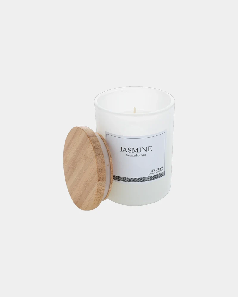 Vela perfumada tapa bambú jazmín para personalizar
