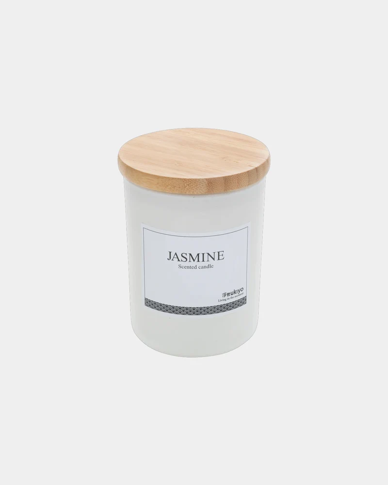 Vela perfumada tapa bambú jazmín para personalizar