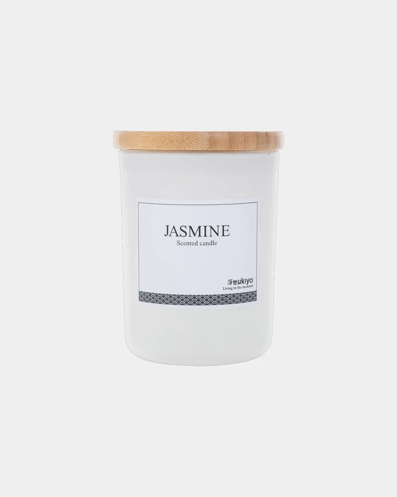 Vela perfumada tapa bambú jazmín para personalizar