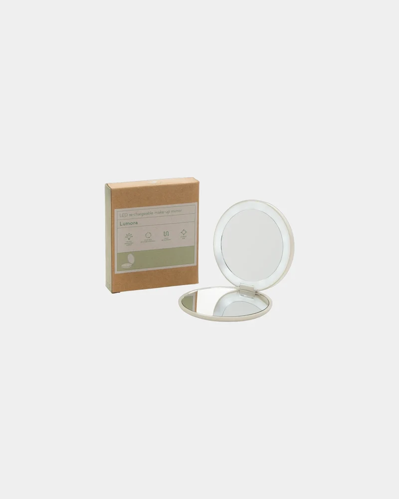 Espejo maquillaje LED plástico reciclado para personalizar