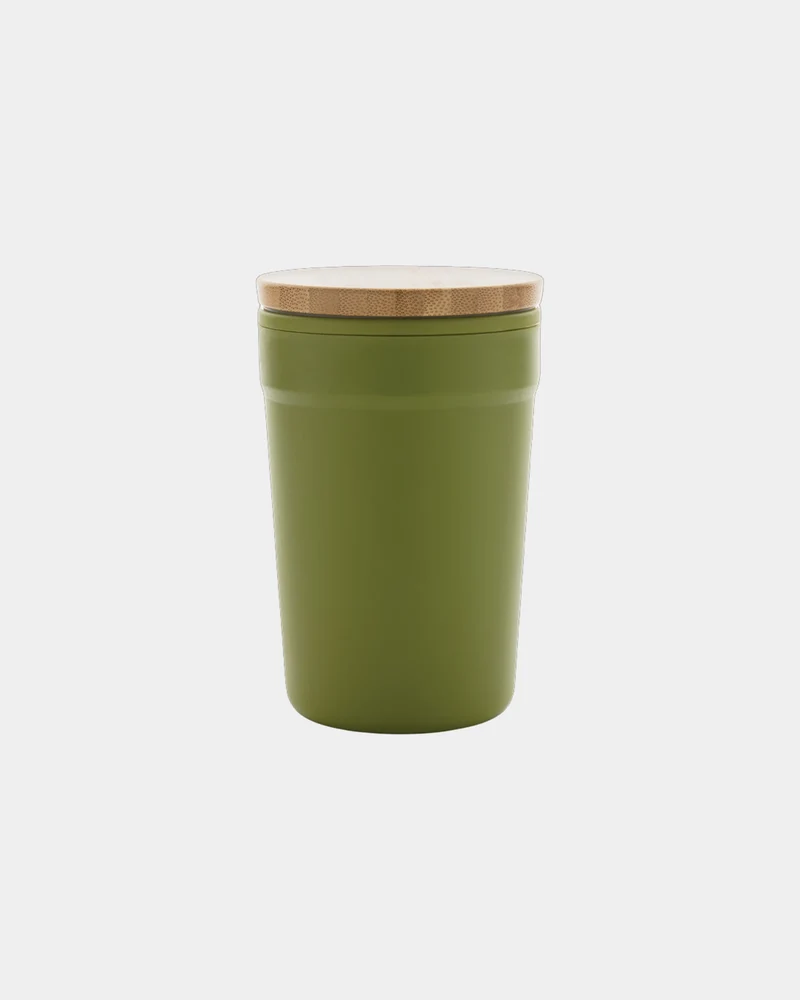 Mug reciclado GRS 300ml con tapa bambú para personalizar