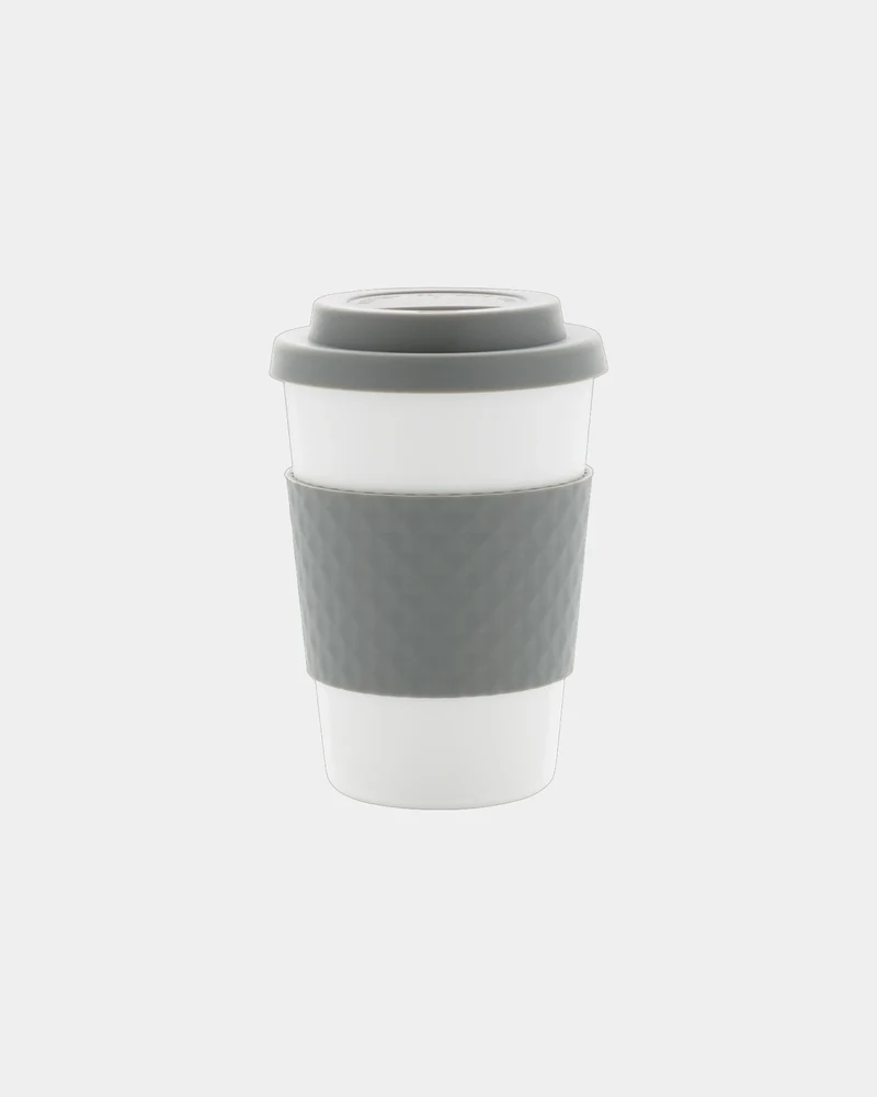 Mug reutilizable PP 270ml con tapa para personalizar