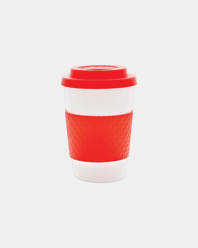 Mug reutilizable PP 270ml con tapa para personalizar