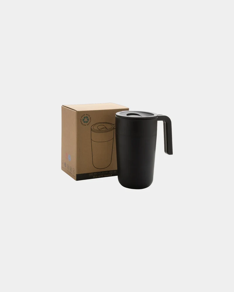 Taza acero inoxidable PP reciclado GRS para personalizar